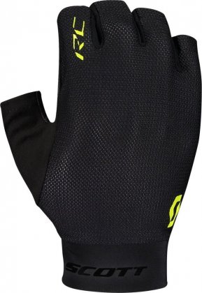 Перчатки с короткими пальцами Scott RC Premium SF Glove, чёрные с жёлтыми надписями Black/Sulphur Yellow