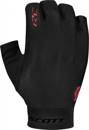 Перчатки с короткими пальцами Scott RC Premium SF Glove, чёрные с розовыми надписями Black/Lollipop Pink