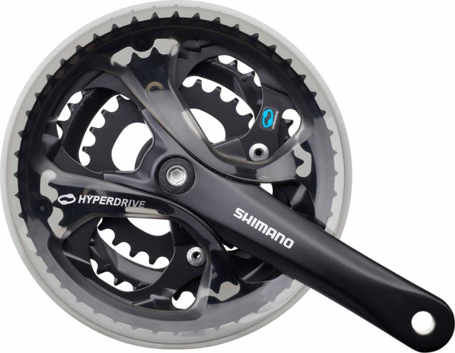 Система под квадрат Shimano Acera FC-M361, длина шатунов 175 мм, набор звёзд 48-38-28T, с защитой цепи, чёрная Black