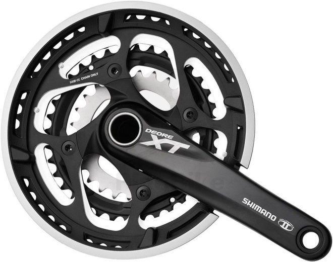 Система с интегрированным валом Shimano Deore XT FC-T781, набор звёзд 48-36-26T, с защитой цепи