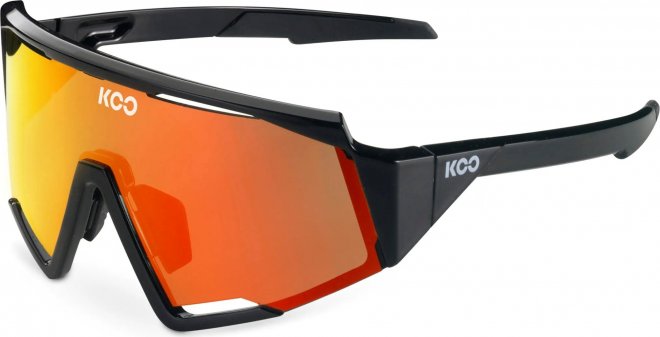 Очки спортивные Koo Spectro, чёрные с оранжевой линзой Black/Red