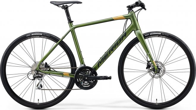 Велосипед Merida Speeder 100 (2020) Matte Fog Green/Dark Green/Gold