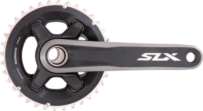 Система с интегрированным валом Shimano SLX FC-M7000-11-2, длина шатунов 175 мм, набор звёзд 36-26T