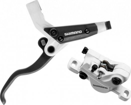 Тормоз дисковый гидравлический Shimano BL-M445/BR-M447, белый, с белой гидролинией White