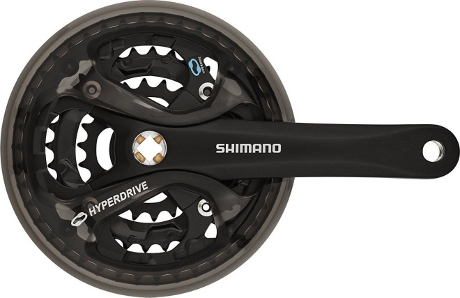 Система под квадрат Shimano Acera FC-M361, длина шатунов 170 мм, набор звёзд 42-32-22T, с защитой цепи, чёрная Black