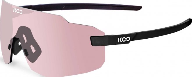 Очки спортивные Koo Supernova, чёрные с розовой линзой Matte Black/Photochromic