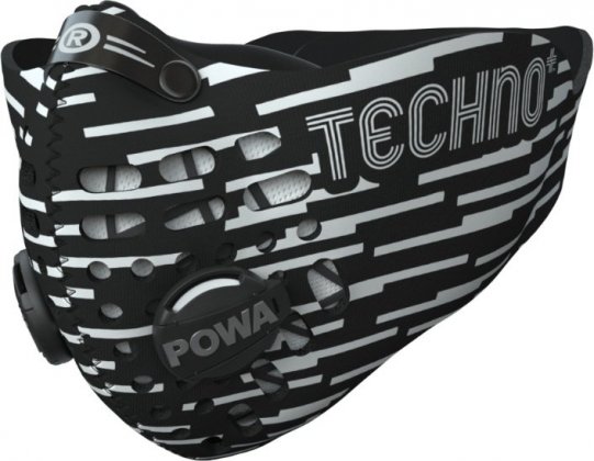 Респиратор Respro Techno Plus, чёрный с белыми штрихами Speed