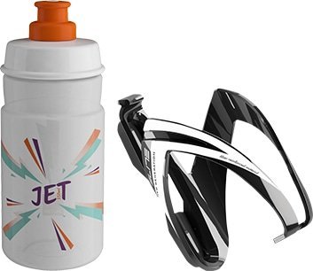 Фляга и флягодержатель Elite Kit Ceo, бело-оранжевые Clear/Orange Graphic