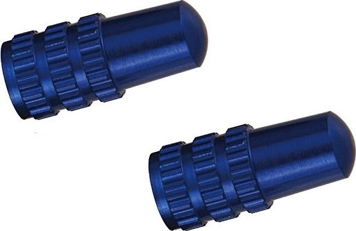 Колпачки на ниппель Token CNC Alloy F/V Cap, синие Blue