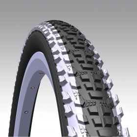 Покрышка Rubena Tyres Ocelot V85 26x2.10, чёрная с белыми полосами Black/White