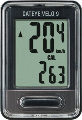 Велокомпьютер проводной CatEye Velo 9, чёрный Black