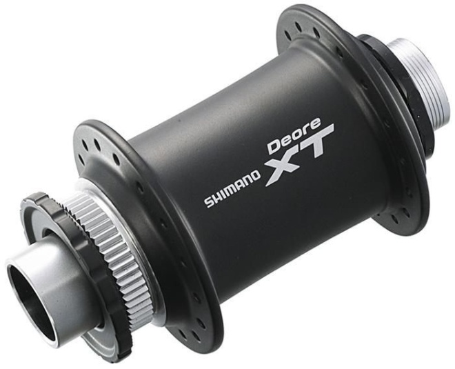 Втулка передняя Shimano Deore XT HB-M776, ось 20 мм, крепление ротора Centerlock, чёрная