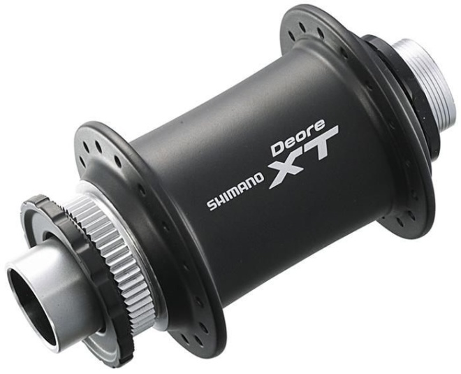 Втулка передняя Shimano Deore XT HB-M776, ось 20 мм, крепление ротора Centerlock, чёрная