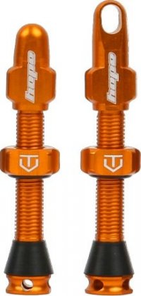 Ниппели для бескамерных ободов Hope Tubeless Valve Pair, длина 60 мм, оранжевые Orange