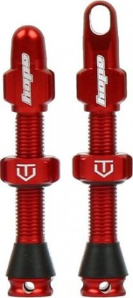 Ниппели для бескамерных ободов Hope Tubeless Valve Pair, длина 60 мм, красные Red