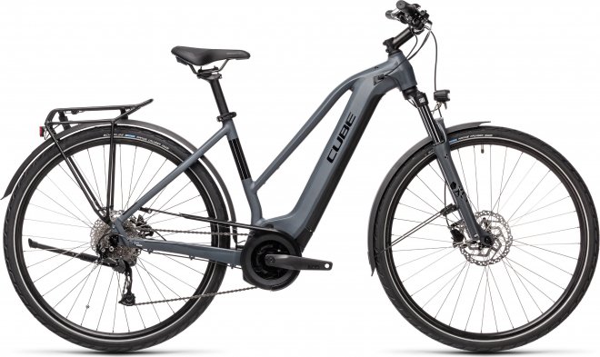 Велосипед Cube Touring Hybrid ONE 400 Trapeze (2021) Grey/Black