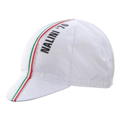 Кепка велосипедная Nalini Bovisa Cap, белая с итальянским флагом