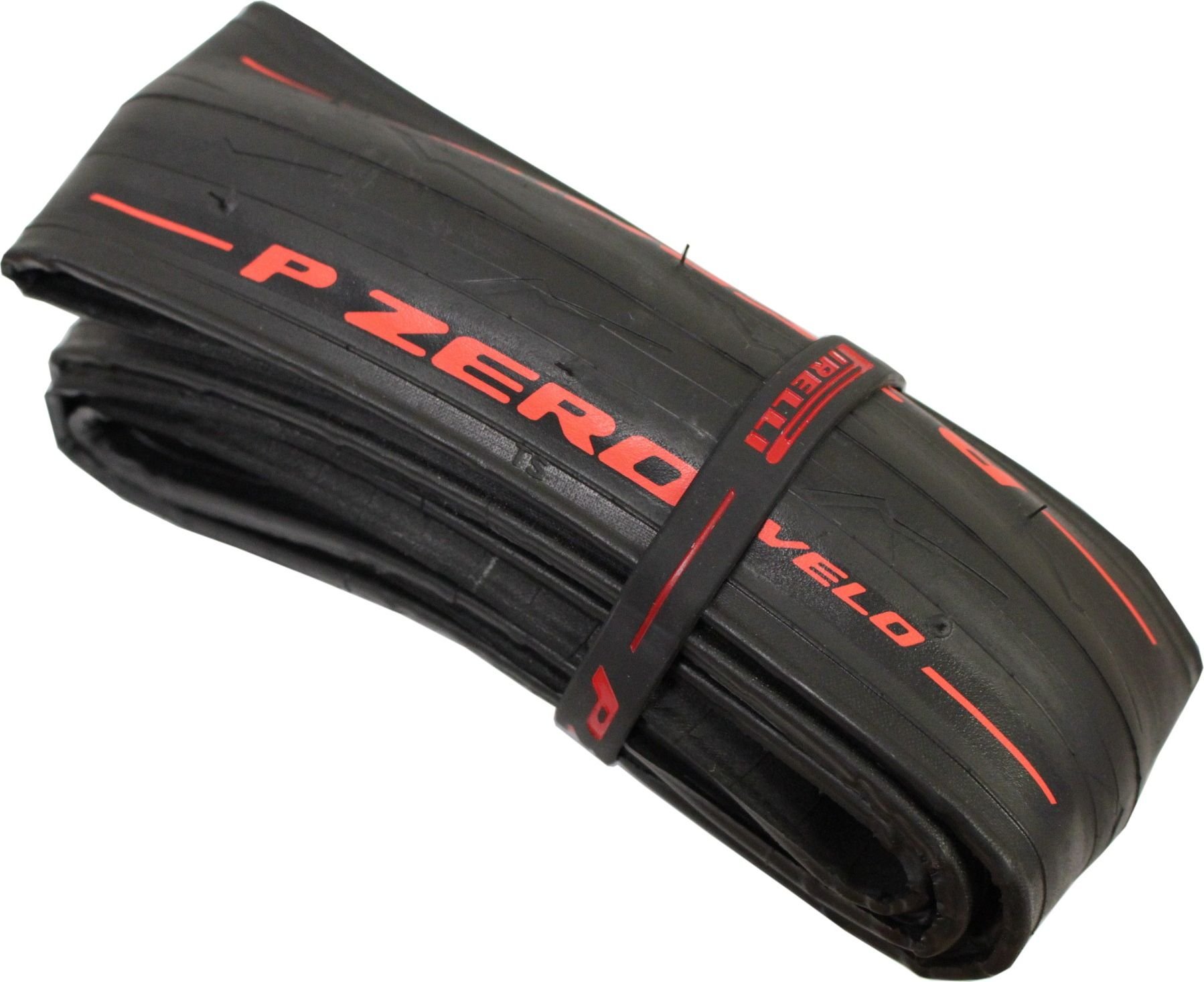 Покрышка Pirelli P Zero Velo, 700x25C, чёрная с красной надписью ...